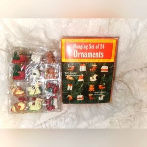 Vintage Christmas Giftco Inc. Set Of 24 Mini Hanging Ornaments New In Box